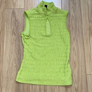 Lime Green Tank with Key Hole Detail